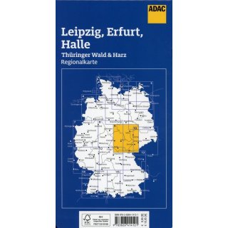 Leipzig, Erfurt, Halle 1:150.000