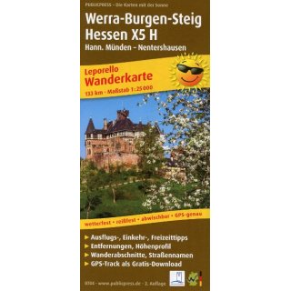 Werra-Burgen-Steig Hessen X5 H, Hann. Mnden - Nentershausen 1:25.000