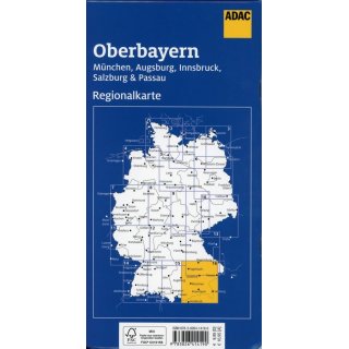 Oberbayern, Mnchen, Augsburg, Innsbruck 1:150.000