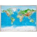 Welt Reliefkarte mit Alurahmen
