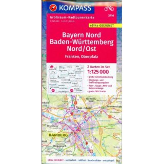 Bayern Nord, Baden-Wrttemberg Nord/Ost 1:125 000