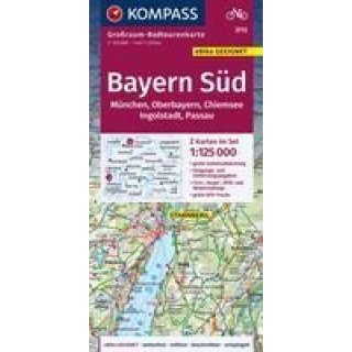 Bayern Sd, Oberbayern, Chiemsee, Ingolstadt, Passau, Mnchen 3712, 1:125 000