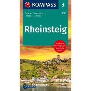 Wander-Tourenkarte Rheinsteig 1:50.000