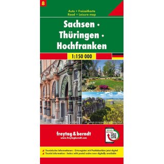 Sachsen - Thringen - Hochfranken, Autokarte 1:150.000