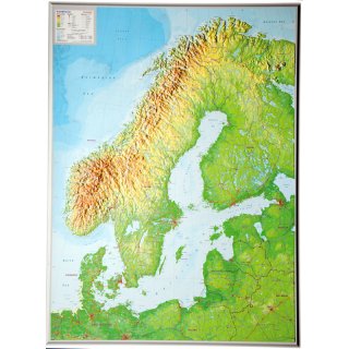 Skandinavien Reliefkarte 1:2.900.000