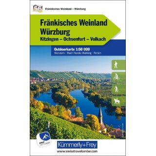 KuF Deutschland Outdoorkarte 56 Frnkisches Weinland, Wrzburg, Kitzingen, Ochsenfurt, Volkach 1 : 50 000