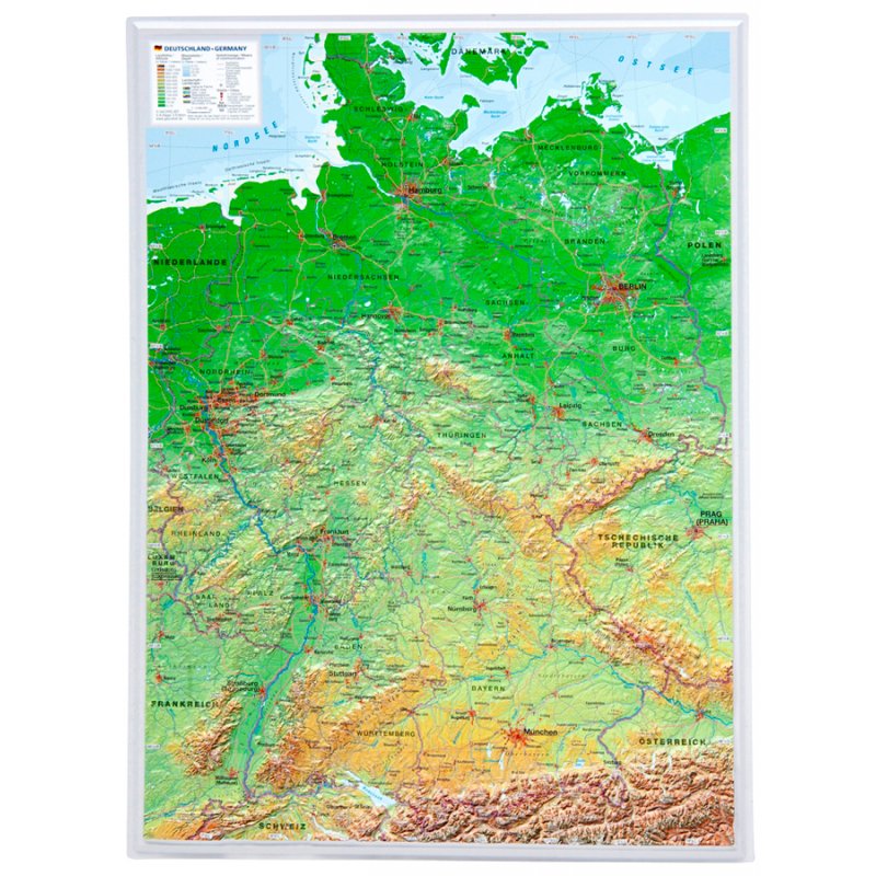  Deutschland  Reliefkarte 1 2 400 000 LandkartenSchropp de 