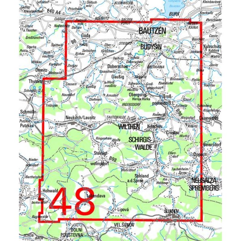 WK25 Blatt 48 Lausitzer Bergland/Bautzen, Wilthen 1:25.000