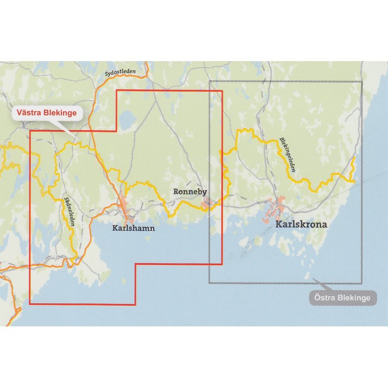 Wanderkarte Schweden Västra Blekinge (Blekingeleden) Calazo