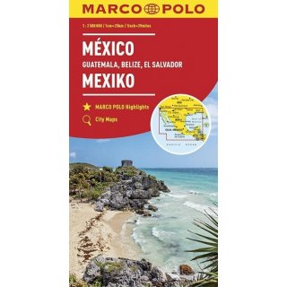 Mexiko, Guatemala, Belize, El Salvador 1:2.500.000