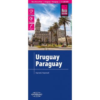 Landkarte Uruguay, Paraguay 1:1.200.000