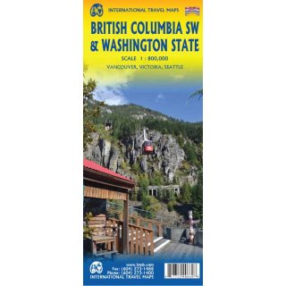 British Columbia Southwest & Washington State 1:800.000