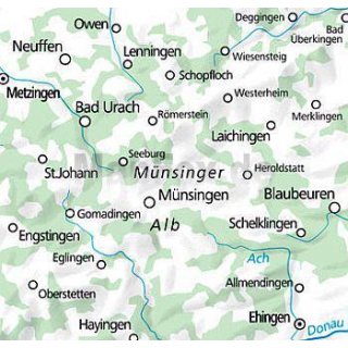 KuF Deutschland Outdoorkarte 42 Schwäbische Alb - Münsinger Alb, Bad urach, Blaubeuren