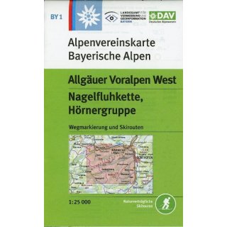BY01 Allg&auml;uer Voralpen West, Nagelfluhkette, H&ouml;rnergruppe 1:25.000
