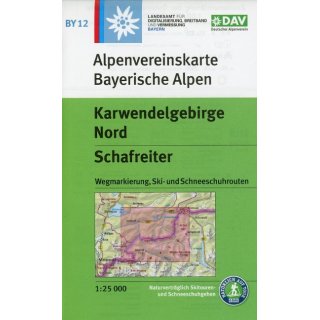 DAV Alpenvereinskarte Bayerische Alpen 12. Karwendelgebirge Nord, Schafreiter 1 : 25 000