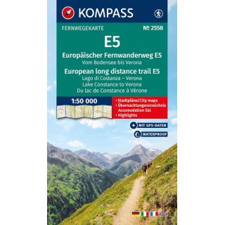2558 Europ�ischer Fernwanderweg E5 Alpen�berquerung 1:50.000