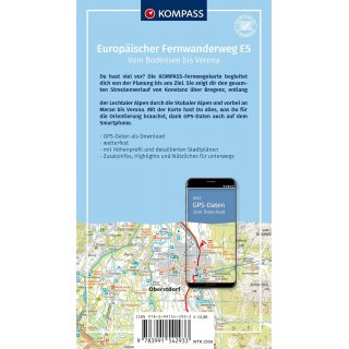2558 Europ�ischer Fernwanderweg E5 Alpen�berquerung 1:50.000