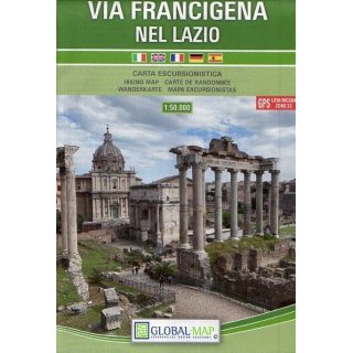 Via Francigena nel Lazio 1:50 000