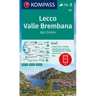 WK  105 Lecco, Valle Bremba, Alpi Orobie 1:50.000