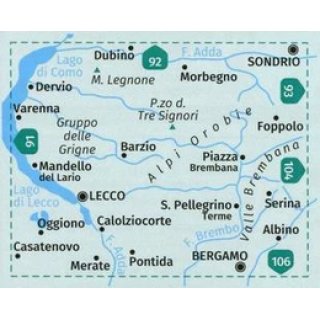 WK  105 Lecco, Valle Bremba, Alpi Orobie 1:50.000