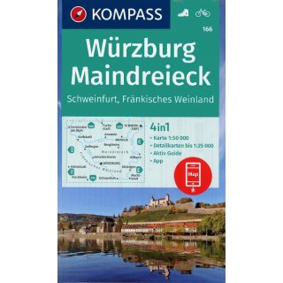 WK  166 Würzburg, Maindreieck, Schweinfurt, Fränkisches Weinland 1:50.000