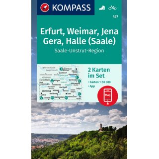 WK  457 Erfurt, Weimar, Jena, Gera, Halle Karten-Set 1:50.000