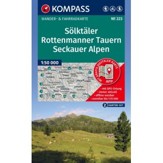 223 S�lkt�ler, Rottenmanner Tauern, Seckauer Alpen 1:55 000