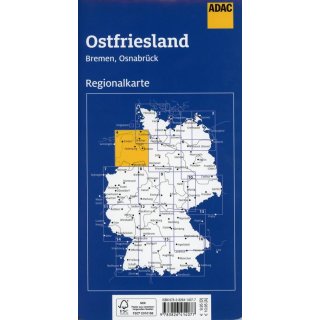 Ostfriesland, Bremen, Osnabrück 1:150.000