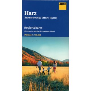 Harz, Braunschweig, Erfurt, Kassel 1:150.000