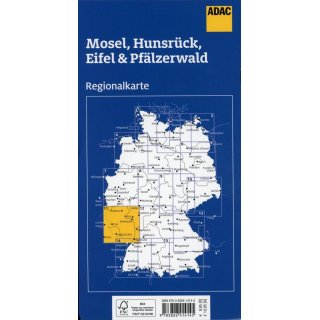 Mosel, Eifel, Hunsrck, Pflzer Wald 1:150.000