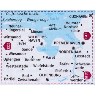 FK 3312 Wangerland, Wilhelmshaven, Jadebusen 1:70.000