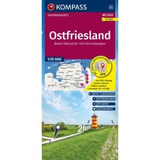 FK 3322 Ostfriesland mit allen Ostfriesischen Inseln 1:70.000