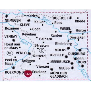 FK 3323 Niederrhein, Kleve, Wesel, Krefeld, M�nchengladbach, Viersen 1:70.000