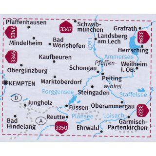 FK 3344 Ostallgu, Pfaffenwinkel, Auerfern 1:70.000