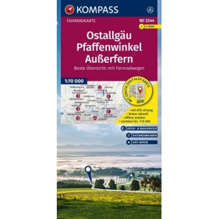 FK 3344 Ostallg&auml;u, Pfaffenwinkel, Au&szlig;erfern 1:70.000