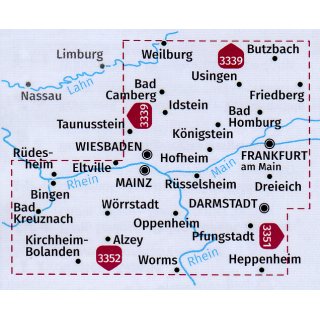 FK 3348 Frankfurt a.M., Mainz, Rheinhessen 1:70.000