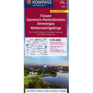 FK 3350 Füssen, Garmisch-Partenkirchen, Ammergau, Wettersteingebirge 1:70.000