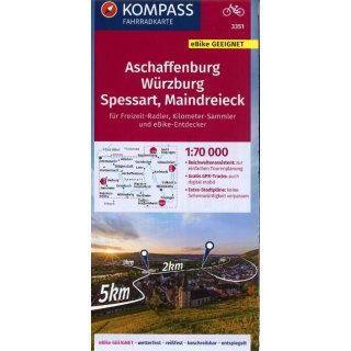 FK 3351 Aschaffenburg, Würzburg, Spessart, Maindreieck 1:70.000