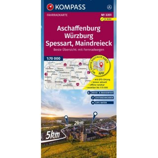 FK 3351 Aschaffenburg, Wrzburg, Spessart, Maindreieck 1:70.000