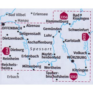 FK 3351 Aschaffenburg, Wrzburg, Spessart, Maindreieck 1:70.000