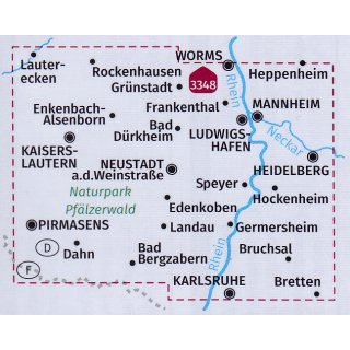 FK 3352 Pflzerwald, Mannheim, Heidelberg, Rhein 1:70.000