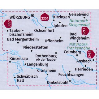 FK 3353 Wrzburg, Frankenhhe, Rothenburg 1:70.000