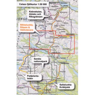 Kungsleden 2: Nikkaluokta, Ritsem & Vakkotavare 1:50.000