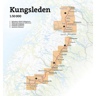 Kungsleden 2: Nikkaluokta, Ritsem & Vakkotavare 1:50.000