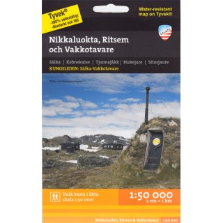 Kungsleden 2: Nikkaluokta, Ritsem & Vakkotavare 1:50.000