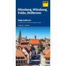 N&uuml;rnberg, W&uuml;rzburg, Fulda, Heilbronn 1:150.000