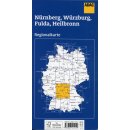 N&uuml;rnberg, W&uuml;rzburg, Fulda, Heilbronn 1:150.000