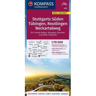 FK 3331 Stuttgarts Sden, Tbingen, Reutlingen, Neckartalweg 1:70 000