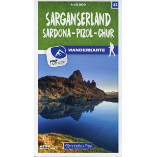 22 Sarganserland Sardona - Pizol - Chur 1:40 000