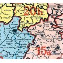 Deutschland 1946 - Besatzungszonenkarte mit neuen Postleitgebieten und Postleitzahlen
